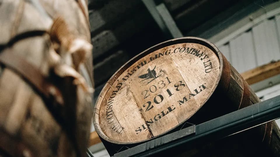 A barrel in the cask warehouse