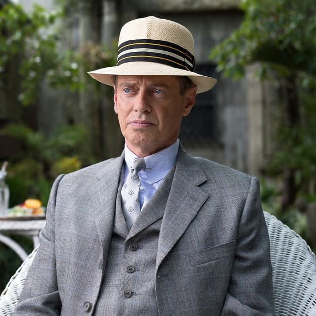 Steve Buscemi as Nucky Thompson in a Martin Greenfield 1920s style 3 piece suit